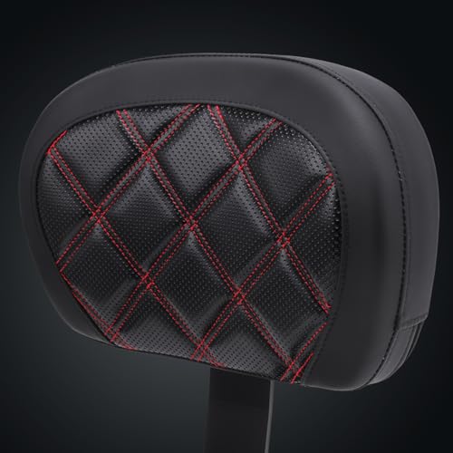 Motorcycle Rear Passenger Backrest Fit for Can-Am Ryker 600/900/Rally Edition 2019-2026, Ryker Sport 2022-2026, 15 Inches Detachable Backrest Pad with Mount Kit, Replace #219400843 (Red Line) - color: Red Line
