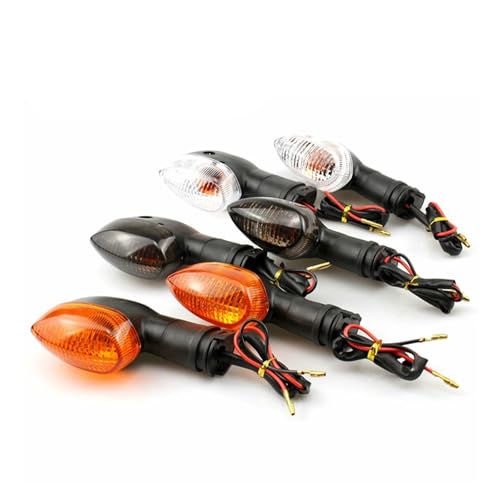 2PCS Motorcycle Turn Signal Light Indicator Lamp Compatible With YAMAHA YZF R1 R6 R125 R25 R3 FZ-6N XJ6 Front Back Blinker Blub Universal(Black) - color: Black
