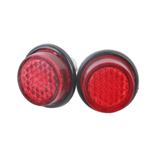 Red Reflector Motorcycle License Plate Bolts and Nuts Universal Round Reflective for Motorcycle, Electric, Scooter, Dirt Bikes Ect - color: Red