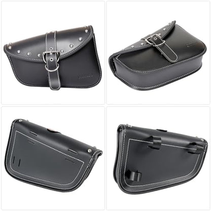 Motorcycle Saddle Bags Side Bags - Saddlebags Softail Pvc Leather,Waterproof, Side Tool Bag,Universal Storage Tool Bag for Motorbike,fork bag,swing bag (Left Side) - style: Left1