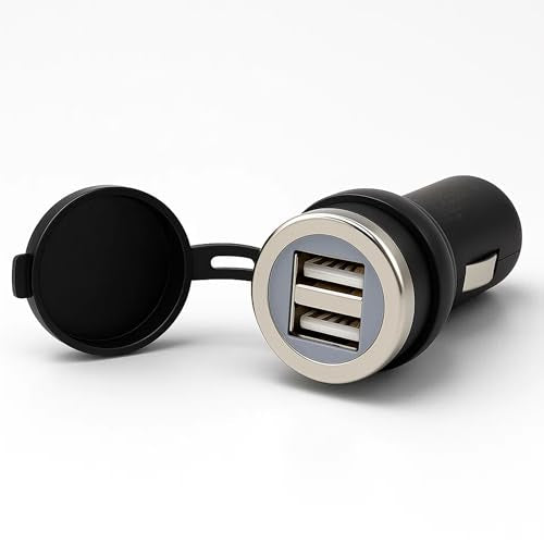 Cliff Top Heavy Duty Waterproof Motorcycle Cigarette Lighter Power Outlet with 3.3A USB Charger for 7/8" to 1" Handlebar 12V Socket for GPS Phone USB Devices - size: Motorcycle Cigarette Socket Power Outlet