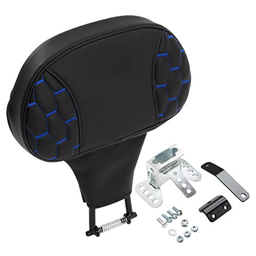 SLMOTO Honeycomb Designed Driver Rider Backrest Pad Fit for Harley Road King CVO Street Glide 2014-2023 - color: Blue Rider Backrest1