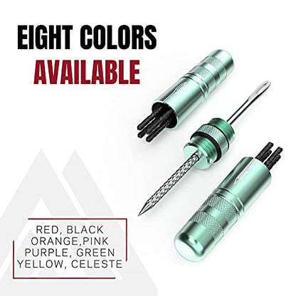 KOM Cycling Tubeless Tire Repair Kit for Bikes 8 Colors! Fixes Mountain Bike and Road Bicycle Tire Punctures - color: Celeste
