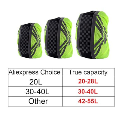Backpack Rain Cover 1Pcs Outdoor Waterproof Cover Backpack Rain Cycling Hiking Vertical Reflective Dust Woman Men - color: Color 3-20-28L