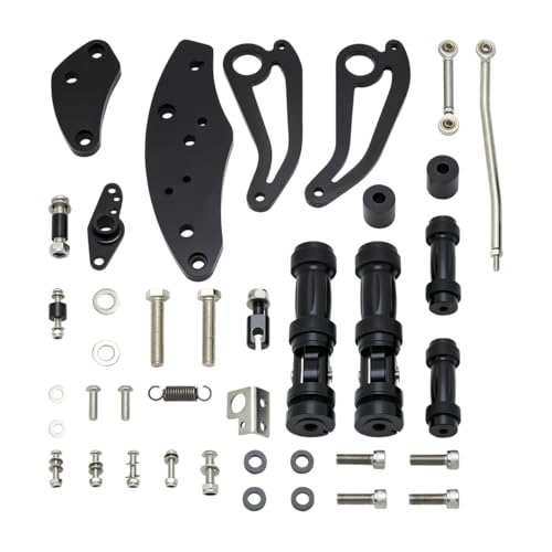 CNC Black 2.17" Forward Controls Foot Pegs Footrests Shift Levers Linkages Kits Compatible with 1995-2006 Kawasaki Vulcan 800 VN800 A B Classic E Drifter - color: Black A, size: VN800