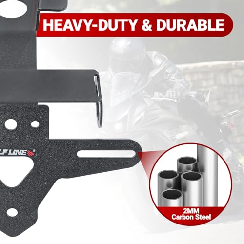 Motorcycle License Plate Bracket for YZF-R7 2021-2026, MT-07 FZ-07 2021-2024, Fender Eliminator With LED Light, Motorcycle Tail Tidy License Plate Holder Mount