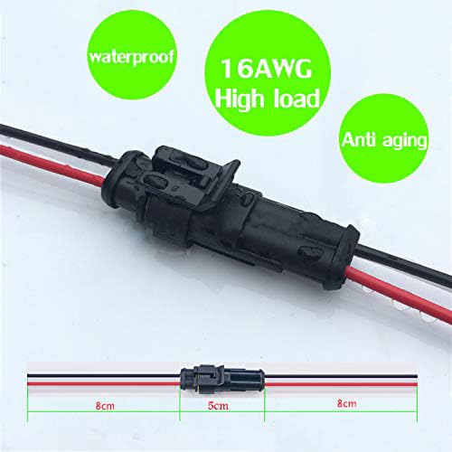 Way Car Waterproof Electrical Connector,16 AWG 2 pin Plug Auto Electrical Wire Connectors for Car, Truck, Boat, and Other Wire Connections.(5 Pack)¡­ - size: 2pin connector--5pack