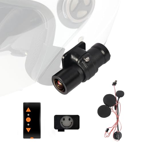 VSYSTO 2K Motorcycle Helmet Camera, 170° Super Wide Angle, Smile Face Spectral Light, Remote Control, WiFi, Waterproof, Night Vision, G-Sensor, Loop Recording