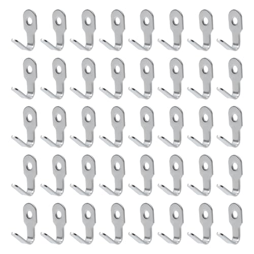 Oedema 40 Pcs Wall Mounted Hook Hangers Stainless Steel Single Hook with Screws Small Coat Hooks Hanger for Keys, Cups, Hats, Towel, Silver - style: Silver,40 Pcs