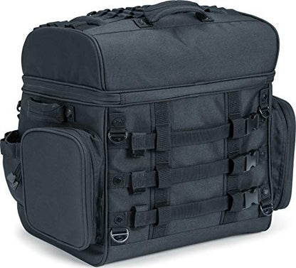 Kuryakyn 5285 Momentum Vagabond Motorcycle Travel Luggage: Weather Resistant Seat/Trunk/Rack Bag with Sissy Bar Straps, Black