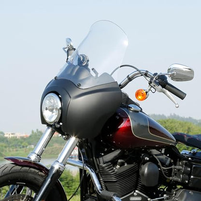 Green-L Front Fairing with 15" Windshield Windscreen and Headlight Extension Block Fit for Harley Dyna FXDB FXDF FXDL 2006-2017 T-Sport 2000-2003 - color: Set C