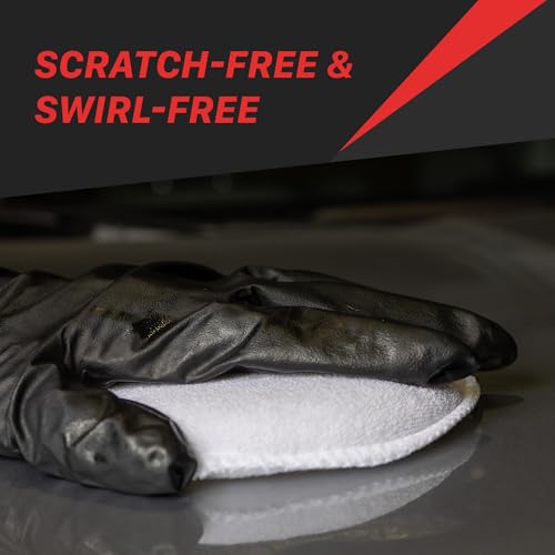 Maxshine Wax Applicator, Microfiber, 5 Inch, White, 3 Pack | Machine Washable, Durable, Reusable | Smooth Polish & Wax Application for Car Detailing, Scratchless Finish