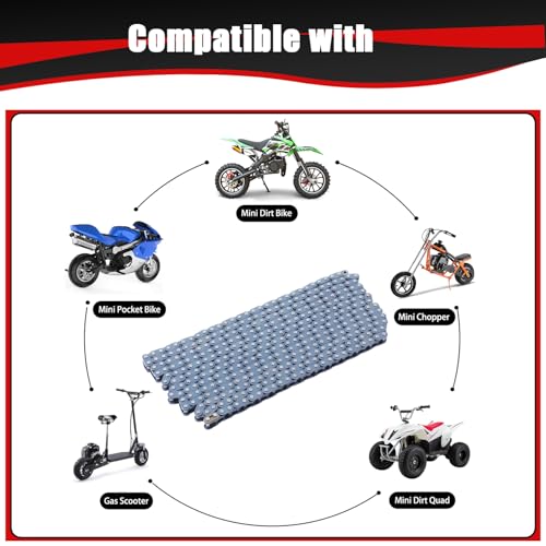 KAMIER T8F Drive Chain 10 Feet with Chain Breaker Tool Hevay Duty for Syx Moto SSR X-pro 50cc Pit Dirt Bike 43cc 47cc 49cc 2 Stroke Kids Mini Pocket Bike Chopper Razor Dirt Quad 4 Wheeler ATV Parts