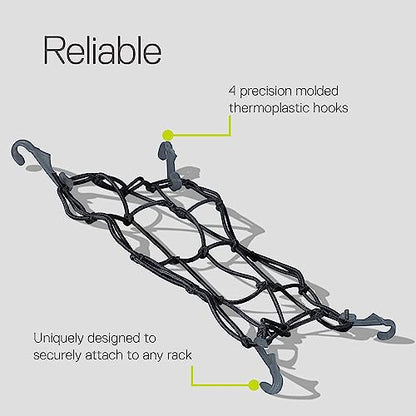 Small Cargo Net by Delta Cycle (2-Pack) - Expandable Bungee Net with Hooks Stretches to 22" x 22" - Bike Cargo Net Keeps Your Gear Tightly in Place for Bikes & Kayaks - style: 2-Pack Cargo Net