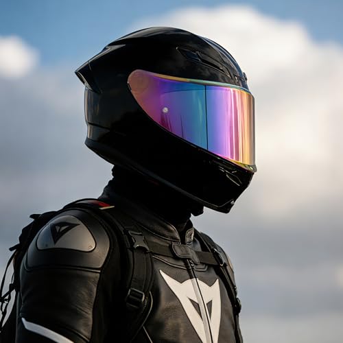 K6 Helmet Shield Visor Replacement Face Shield Compatible with K6 K6S Motorcycle Helmet Accessories (Rainbow) - color: Rainbow