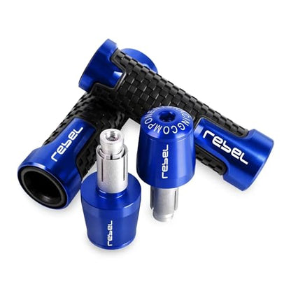 7/8'' Anti-Slip Grip Hand Motorcycle Handlebar Handle Bar Grips End Plugs For HONDA Rebel300 CMX500 CMX300 Rebel CMX 500 300(A-BULE) - color: A-BULE