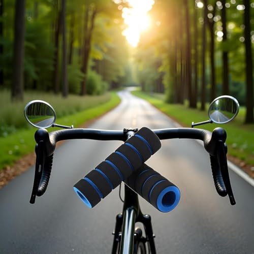 Foam Handlebar Grips, Bicycle and Motorcycle Comfort Covers for Cycling, Road Racing, Brake Lever Protection