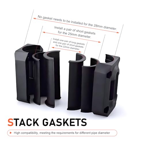 2 PCS Motorcycle Engine Guard Bumper Protection Block, Nylon Anti-Scratch Motorcycle Bumper Decor Slider, Engine Guard Crash Bar Protectors Slider, Universal for 22mm/25mm/28mm (Black)