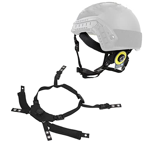 Helmet Chin Strap for Fast MICH Wendy Helmet, 4 Points Tactical Helmet Accessories Retention System Chin Strap, Helmet General Suspension Lanyard with 4 Sets of Fastening Screws - color: Black