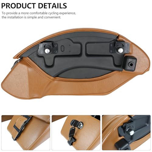 Motorcycle Saddlebag Side Pocket luggage Fits for Indian Scout Sixty ABS 2015-2023 Model Brown - color: Brown