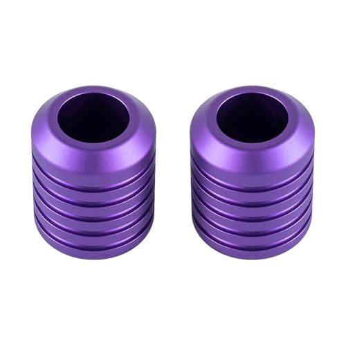 Advanblack CNC Aluminum Motorcycle Frame Sliders – Crash Bar Slider for Harley 1-1/4” Flat Out & Highway Crash Bars/Saddlebag Guards – Red, Gold, Black, Silver – Bolt-On Pair with Screws (Purple CNC) - color: Purple CNC