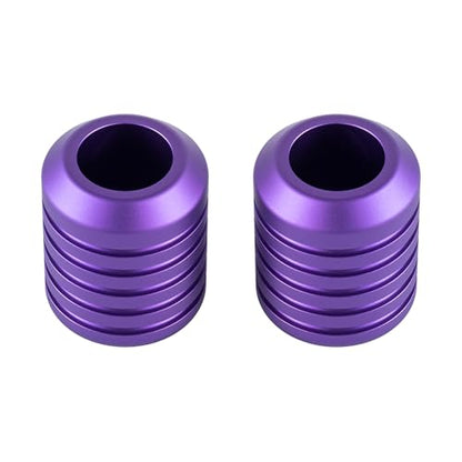 Advanblack CNC Aluminum Motorcycle Frame Sliders – Crash Bar Slider for Harley 1-1/4” Flat Out & Highway Crash Bars/Saddlebag Guards – Red, Gold, Black, Silver – Bolt-On Pair with Screws (Purple CNC) - color: Purple CNC