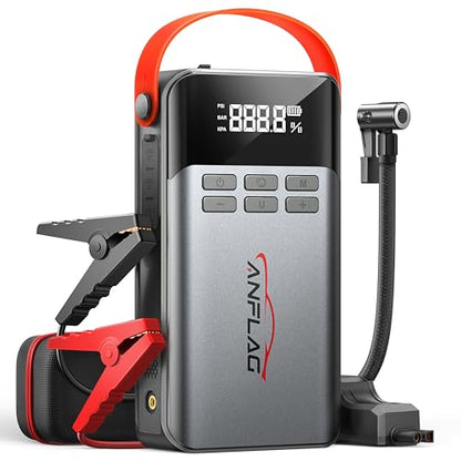 8-in-1 Car Jump Starter with Air Compressor, 5500A Jump Starter (All Gas 12L Diesel) with 150PSI Tire Inflator, 12V Jumper Starter Portable Jump Box with LCD Display,Flashlight (5500A)