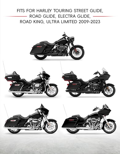 Low-Profile Driver Passenger 2-UP Seat Set Red Stitching Fits for Harley Touring 2009-2023 Road King FLHR Street Glide FLHX Road Glide FLTRX CVO Street Glide FLHXSE Electra Glide FLHTCU - color: Seat Red