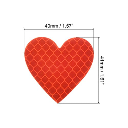 PATIKIL Reflective Stickers, 12 Pack 1.61 x 1.57 Inch Waterproof Adhesive High Visibility Night Caution Warning Heart Shape Safety Tape Reflector for Trucks Trailers Cars, Red - color: Red