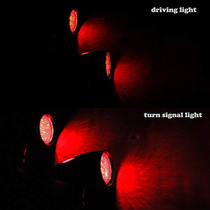 Rich Choices 2pcs Chrome 15 LED Motorcycle Stop Brake Running Turn Signal Indicator Red Lights Compatible with Harley Honda Chopper (Chrome with net-Red Light) - color: Chrome with net-Red Light
