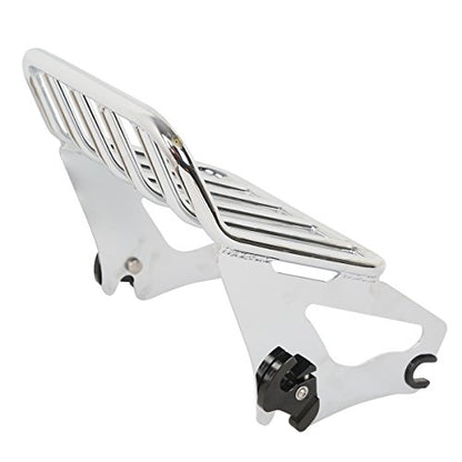 Detachable Sissy Bar Passenger Backrest Upright Passenger Backrest Pad & Luggage Rack Fit for Harley Touring Road King Street Glide Road Glide 2009-2025 - color: Chrome #4