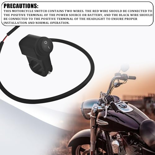 Motorcycle Handlebar Switch 12V, Waterproof Motorcycle Light Toggle Switch, Aluminum Alloy On/Off Switches ATV Accessories for ATV UTV Dirt Bike Scooter E-Bike, Fits 7/8" (22mm) Handlebars