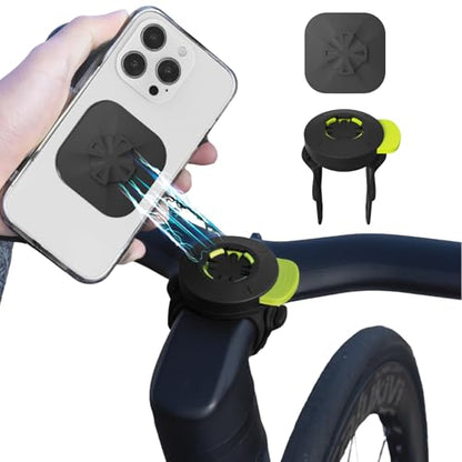 BONE Bike Tie Connect Kit 3 - Sticker, Magnetic Bicycle Phone Mount for Stem, Detachable & 360° Rotatable Silicone MTB Holder, Cycling Phone Carrier for iPhone & 4.7"–7.2" Smartphones (Stem) - style: Bicycle - Stem (Sticker)