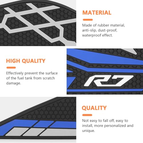 for YZF-R7 YZFR7 2021-2025 2024 2026 Motorcycle Tank Pad Side Grips Gas Fuel Oil Knee Protector Stickers Decals YZF R7 2025 (b) - color: B