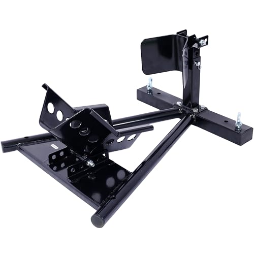 Gecheer Motorcycle Front Tire Chock for 17-21 Inch Wheels – Adjustable Locking Stand, Black