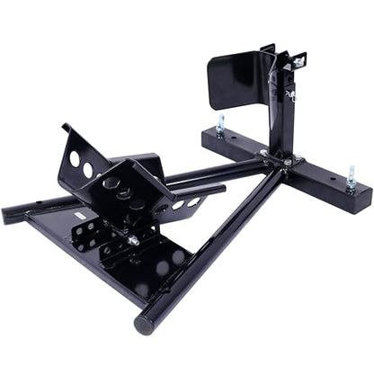 Motorcycle Front Tire Chock, Adjustable Wheel Chock for 17"-21" Wheels, Heavy Duty Trailer Chock with Locking Stand, Black