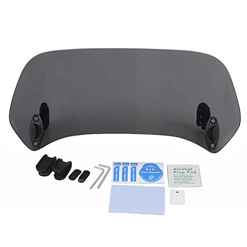 Smoke Adjustable Screen Windshield Extension Universal Clip-on Windscreen for Harley And All Motorcycle With Windshield Models - size: Smoke