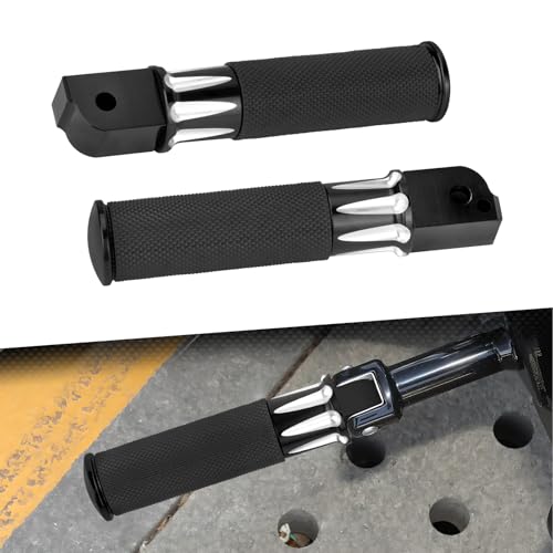 Motorcycle Passenger Foot Pegs Rear Footrest Fit for Softail Breakout 114 FXBR Deluxe FLFB Low Rider FXLR Street Bob FXBB FXDR LiveWire (Black) - color: Black