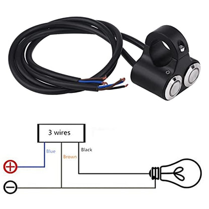 7/8inch 22mm Motorcycle Switch Handlebar, Motorbike Handlebar On/Off Grip Switches Brake Fog Headlight Handle Self-Return/Manual-Return Switch(B: Manual-Return)