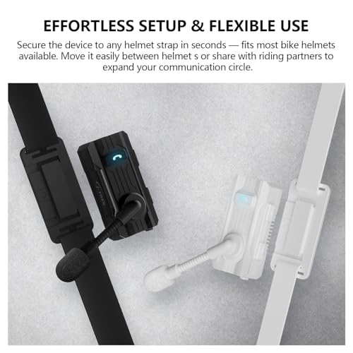 BH03 Bluetooth 5.4 Helmet Headphone, 8-Way Group Cycling Communication System with 1000m Range, Noise Cancelling Cycling Headset with Mic for Biking, Skiing, Climbing, White Dual Pack - color: White, size: Dual Pack