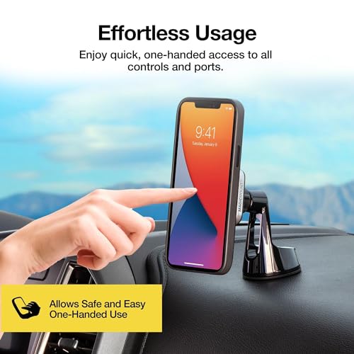Scosche MP2WD-XTSP MagicMount Pro2 Magnetic Car Phone Holder - Ultimate Magnetic Car Mount for Windshield or Dashboard with Suction Cup - Compatible with MagSafe, iPhones, Galaxy, Pixel & Smartphones - style: Window / Dash Suction