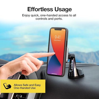 Scosche MP2WD-XTSP MagicMount Pro2 Magnetic Car Phone Holder - Ultimate Magnetic Car Mount for Windshield or Dashboard with Suction Cup - Compatible with MagSafe, iPhones, Galaxy, Pixel & Smartphones - style: Window / Dash Suction