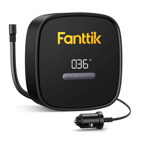 Fanttik X9 SE Tire Inflator Portable Air Compressor for Car, 12V DC Tire Pump with Pressure Gauge, 9.8ft Long Charging Power Auto Air Pump for Car, Motorcycle