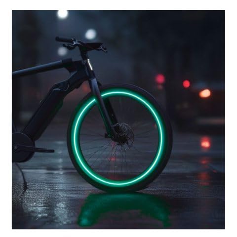 customTAYLOR33 Green High Intensity Grade Reflective Copyrighted Safety Rim Tapes - (Must Select Your Rim Size) (14" (TIRE Size, for Small Bicycles/eBikes)) - size: 14" (TIRE Size, FOR Small Bicycles/eBikes)