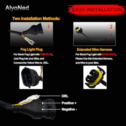 AlyoNed 2024 New 4.5" inch LED Passing Lights Fog Lamps Driving Light DRL White Halo DOT Kit for Motorcycle Auxiliary Light Bulb Projector Driving Lamp Black - color: Black