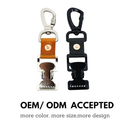 Leather Glove Clips with Metal Hooks - Work Glove Holders for Duty Belts, Electricians And Filming Work Construction - color: Black