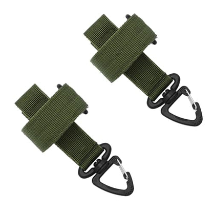 SagaSave Pack of 2 Tactical Gear Glove Holder Strap Heavy Duty Belt Keeper Clip Key Holder with 360° Rotating Buckle for Mountaineering, Hiking, Gardening, Work - color: Army Green