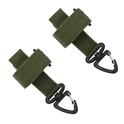 SagaSave Pack of 2 Tactical Gear Glove Holder Strap Heavy Duty Belt Keeper Clip Key Holder with 360° Rotating Buckle for Mountaineering, Hiking, Gardening, Work - color: Army Green