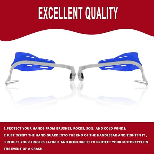 7/8" 22mm and 1 1/8" 28mm Handguard Motorcycle Handlebar Brake Lever Protection Hand Guards Replacement for Motorbike ATV Motocross Supermoto Racing Dirt Pit BIK(Blue) - color: Blue
