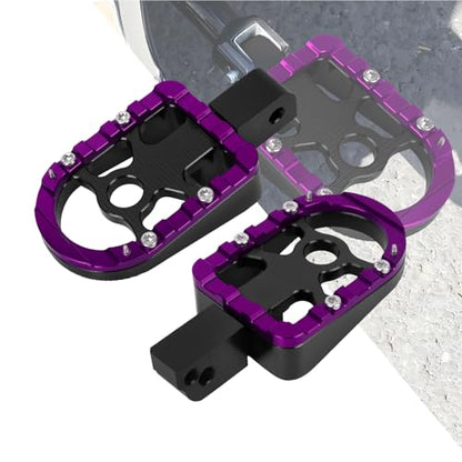 Foot Pegs Passenger Footpegs Foot Rest Pedal Fit for Harley Softail 2018-Later LiveWire 2020-Later Fat Boy Street Bob Low Rider Breakout (Purple) - color: Purple
